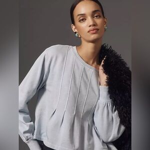 Anthropologie pleated light weight waist length sweatshirt